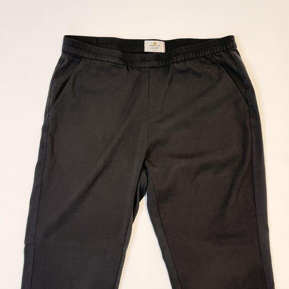 Marine Layer Jogger Pants Mens Medium Black Elastic Waist Tapered Casual Pull On - Picture 2 of 9